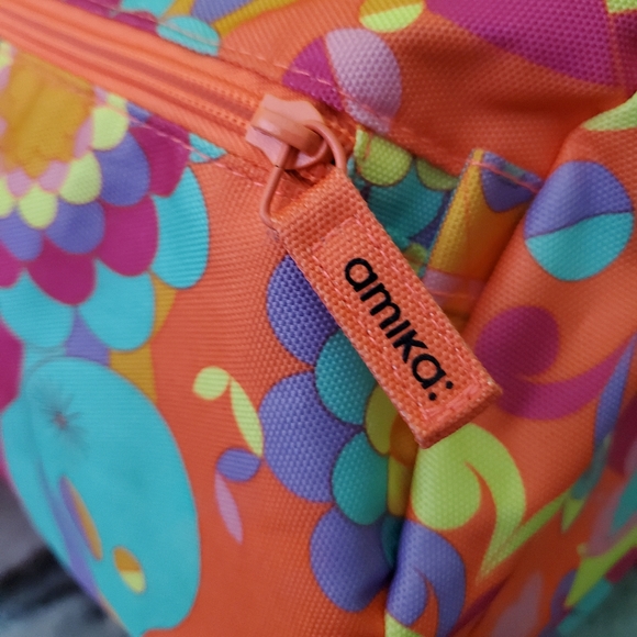 ❇️SALE ❇️ AMIKA Signature Print Large Duffle Bag Psychedelic Neon Print - Picture 7 of 14